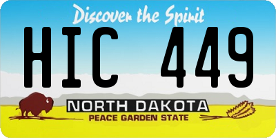 ND license plate HIC449