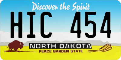 ND license plate HIC454
