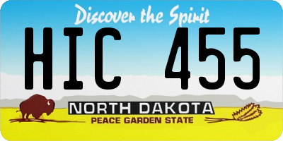ND license plate HIC455