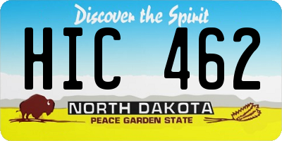 ND license plate HIC462