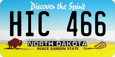 ND license plate HIC466