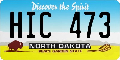 ND license plate HIC473