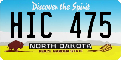 ND license plate HIC475