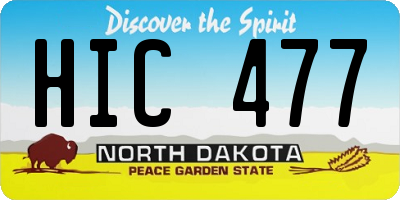 ND license plate HIC477