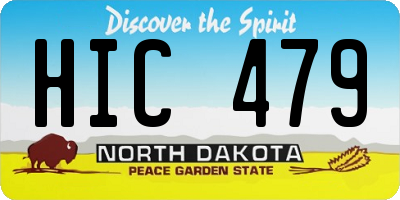 ND license plate HIC479