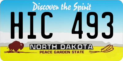 ND license plate HIC493
