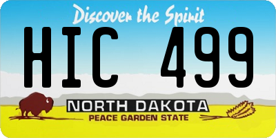 ND license plate HIC499