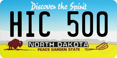 ND license plate HIC500