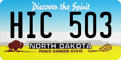 ND license plate HIC503
