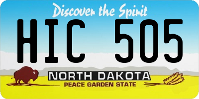 ND license plate HIC505