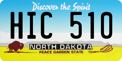 ND license plate HIC510