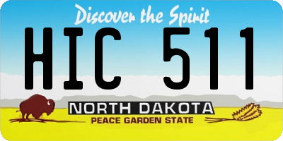 ND license plate HIC511