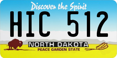 ND license plate HIC512