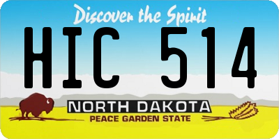 ND license plate HIC514