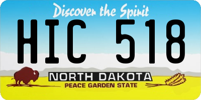 ND license plate HIC518