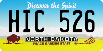 ND license plate HIC526