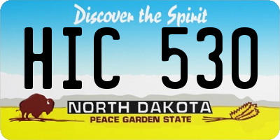 ND license plate HIC530