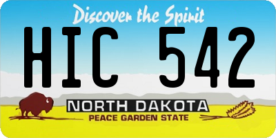 ND license plate HIC542