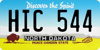 ND license plate HIC544