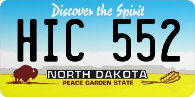 ND license plate HIC552