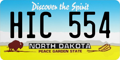 ND license plate HIC554