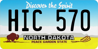 ND license plate HIC570