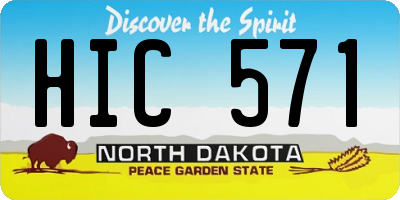 ND license plate HIC571