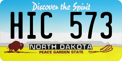 ND license plate HIC573