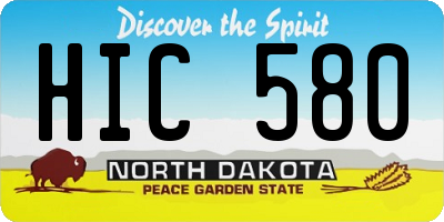 ND license plate HIC580