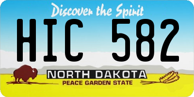ND license plate HIC582