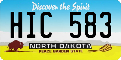 ND license plate HIC583