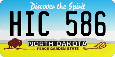 ND license plate HIC586