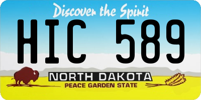 ND license plate HIC589