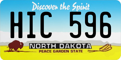ND license plate HIC596