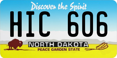 ND license plate HIC606