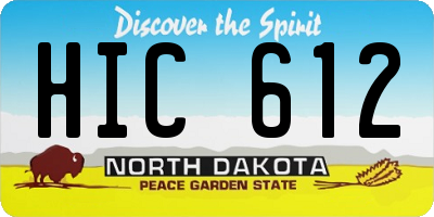 ND license plate HIC612