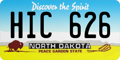 ND license plate HIC626