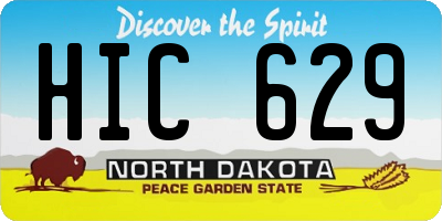 ND license plate HIC629