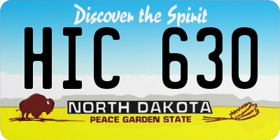 ND license plate HIC630