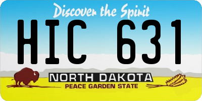 ND license plate HIC631