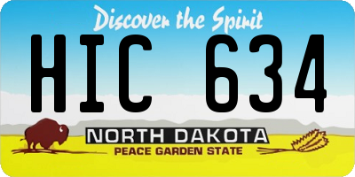 ND license plate HIC634