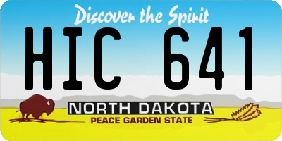 ND license plate HIC641