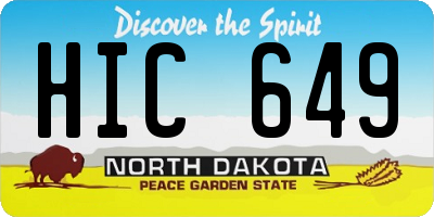 ND license plate HIC649