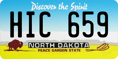 ND license plate HIC659