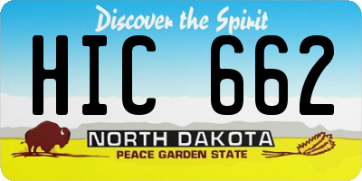 ND license plate HIC662