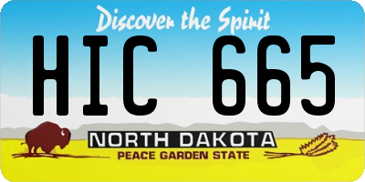 ND license plate HIC665