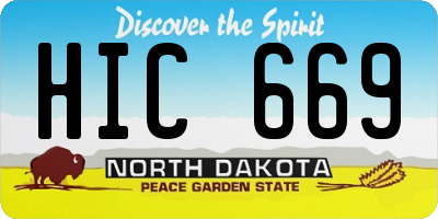 ND license plate HIC669