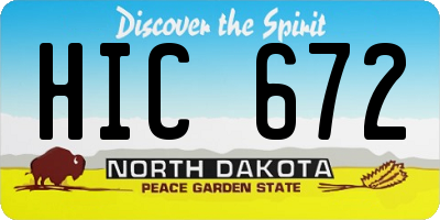 ND license plate HIC672