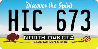 ND license plate HIC673