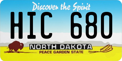ND license plate HIC680